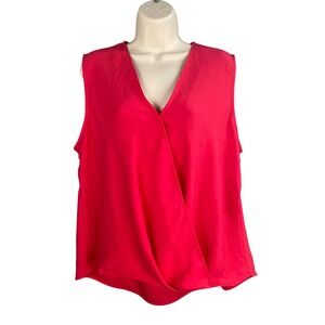 Rachel Zoe Top Womens XL Sleeveless Faux Wrap Blouse Relaxed Fit Boho Office‎